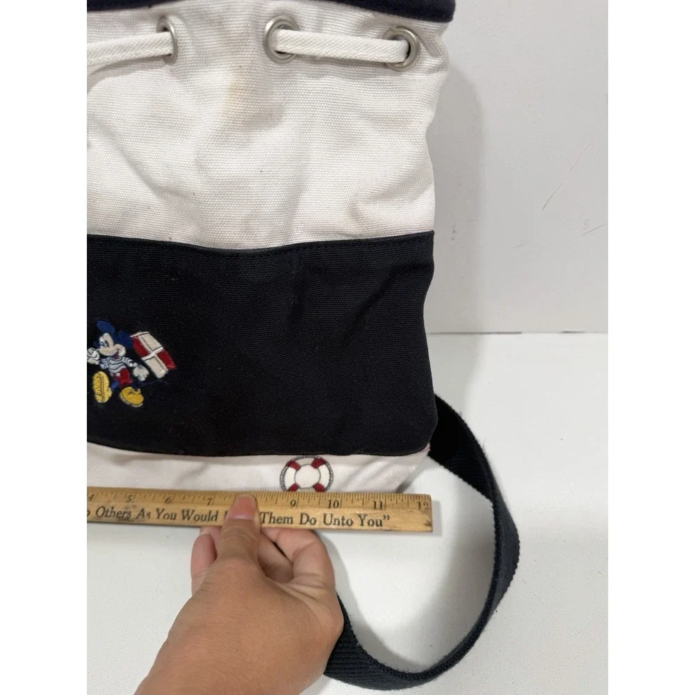 VINTAGE DISNEY STORE MICKEY‎ MOUSE NAUTICAL DRAWSTRING SLING BAG Backpack